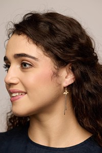 Pendientes de gota de metal mixtos florales, pendientes de plata esterlina, pendientes de oro, pendientes de gota delicados, pendientes de plata y oro, - Product Image 4