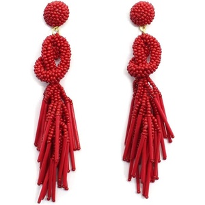 Boucles d'oreilles bohèmes goutte de perles de rocaille conception personnalisée boucles d'oreilles goutte de perles de rocaille de qualité supérieure avec crochet au dos - Product Image 2