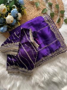 Designer indien Premium soie douce femmes Saree classique broderie lourde Jari travail frontière fêtes mariage événements décontractés vêtements - Product Image 2