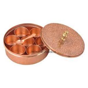 Direct Factory Supply Copper Antique Finished Hammered Texture Round Shape Metal Food Items Storage Kitchenware Usage <b>Boxes</b> - Product Image 6