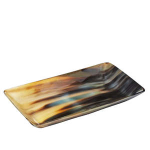 Bandeja Rectangular de Cuerno Natural Negro Marrón Personalizada para Servir y Almacenar en Campamentos, Hecha a Mano y Ecológica - Product Image 2