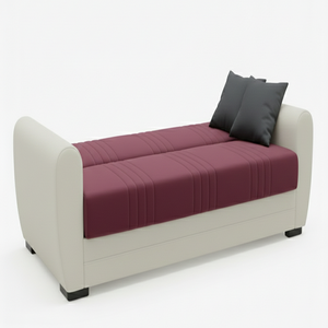 Sofá Cama con Armazón de Madera Maciza, Convertible, con Mecanismo Click Clack, Tapicería de Tela de Estilo Europeo, Ecológico y Extensible - Product Image 3