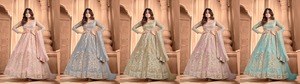 Robe Anarkali Advika dorée en gros, tenue ethnique indienne élégante pour les fêtes ou les réceptions, disponible à bon prix - Product Image 5