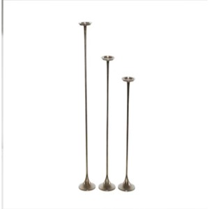 Tall <b>Black</b> <b>Metal</b> <b>Candle</b> <b>Holder</b> Set of Three Elegant Decorative Pillar <b>Candle</b> Stands for Table Centerpiece and Party Decor - Product Image 1