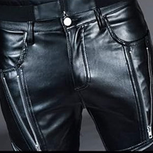 Calidad superior personalizada de talla grande estilo casual Mid Factory Direct gran oferta precio bajo tela transpirable pantalones de cuero hombres - Product Image 5