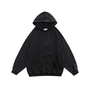 เสื้อฮู้ดดี้ผู้ชายผ้าฝ้าย 100% หนัก 500 กรัม ทรงหลวม ล้างสีแบบแอซิดวอช ผ้าฟลีซ ระบายอากาศ กันลม มีซับใน เหมาะสำหรับฤดูหนาว - Product Image 6