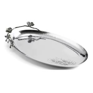 Bandeja de Servicio Estilo Árabe de Oriente Medio, Plateada, Hecha a Mano, Duradera, Ecológica, Apta para Lavavajillas, con Asa para Hotel o Restaurante - Product Image 5