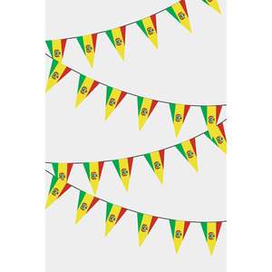 Guirlande de fanions triangulaires du drapeau bolivien en toile de jute durable pour la Fête des Pères, la rentrée scolaire, les remises de diplômes, Noël, Halloween, le Nouvel An, Pâques - Product Image 1