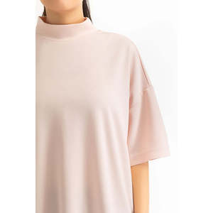 Women's Loose Fit 100% Cotton Knit <b>Top</b> Korean Style Breathable Crop T-Shirt Rhinestone Boxy Design OEM ODM Fashion - Product Image 2