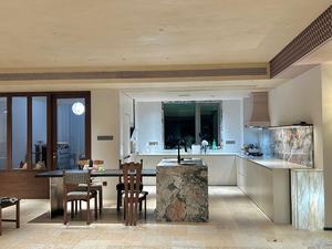 Customized Four Seasons Marble Table Benchtop Green and <strong>Pink</strong> Marble <strong>Kitchen</strong> Island Countertop Waterfall Island for Villa - Product Image 6