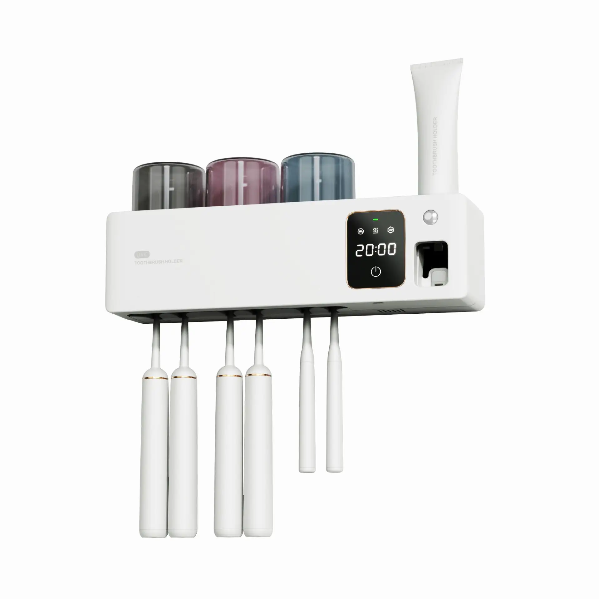 Wholesale Automatic Toothpaste Dispenser Automatic Induction Ultraviolet Sterilization Toothbrush Holder Large Capacity Battery
