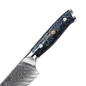Cuchillo de Cocina Japonés Profesional de 8 Pulgadas, Cuchillo de Chef de Damasco con Mango de Resina, 9CR18, 67 Capas - Product Image 3