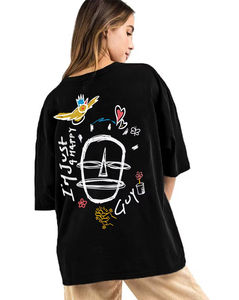 Camisetas extragrandes de alta calidad para mujer, secado rápido, transpirable, ligero, 100%, Material de algodón, ropa de calle alta, logotipo personalizado - Product Image 4