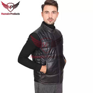 Chaleco de cuero acolchado personalizable de primera calidad para hombre, transpirable, informal, vintage, elegante, OEM, venta al por mayor de fábrica, color personalizado - Product Image 5