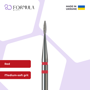 Diamond Sharp Flame 1.0 mm Red Grit Professional Premium High-Quality Large Cuticle <b>Nail</b> Drill Bit - Product Image 1