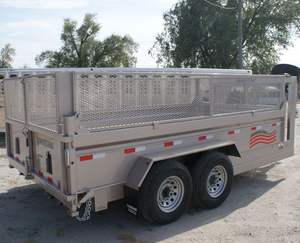 Best 14' Gooseneck Dump <b>Trailer</b> with 2' Expanded Metal Side Top Components Gear and Motor As Featured in Photogallery - Product Image 4