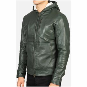 Veste pour hommes veste pour hommes haute qualité Street Wear fermeture éclair style hommes veste en cuir respirant col montant pleine manche en cuir - Product Image 2