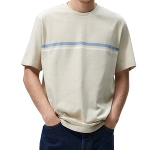 Venta al por mayor 100% algodón camiseta de los hombres de peso pesado Streetwear Unisex diseño personalizado Logo estampado en blanco Puff impresión 260 Gsm camiseta - Product Image 2