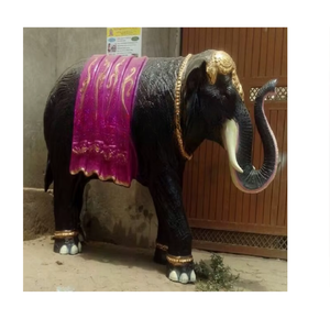 Estatua de elefante de fibra para decoración de boda india, estatua de elefante de fibra de bienvenida para boda - Product Image 1
