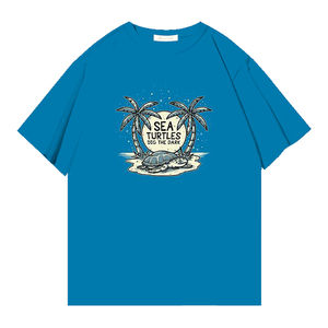 Camiseta de algodón de alta calidad para hombre, bordado personalizado con manga corta y patrón de impresión, Camiseta con cuello redondo de gran tamaño - Product Image 3