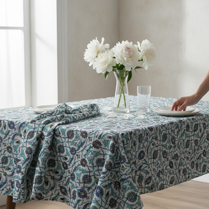 Premium 100% Poplin Cotton Luxury Eco-Friendly <b>Washable</b> Customizable <b>Tablecloth</b> 140x180cm Natural Color Durable Elegant Dining - Product Image 1