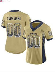 Vegas Gold Black-White Mesh Drift Moda Fútbol Jersey Personalizado 100% Poliéster Transpirable Frente corto Sólido Impreso Técnicas - Product Image 4