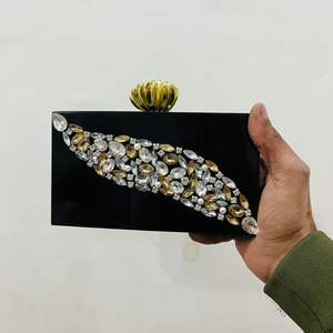 Chic Fashion Handmade Resin Clutch Diamond Flower Decoration Waterproof <b>Magnetic</b> Closure Customizable Color Statement Spark for - Product Image 2