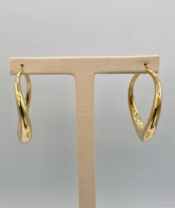 Pendientes de aro chapados en oro de 18 quilates para mujer Estilo vintage sin accesorio de moda de diamantes - Product Image 2