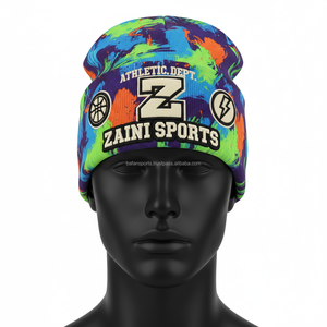 <b>Women</b> <b>Beanie</b> Cap 320 GSM Premium Cotton Acrylic Blend Warm Elastic Fabric Tie Dye Color Custom Logo jacquard <b>Beanie</b> Cap - Product Image 5