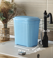Boîte de rangement multifonctionnelle en plastique gris rectangulaire alvéolé, écologique et moderne, pour détergent, lessive, nettoyage, salle de bain et outils