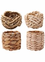 Rond de serviette en rotin tissé classique adapté à une variété d'occasions à manger et de styles intérieurs