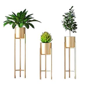 Juego de 3 Maceteros Metálicos Negros con Recubrimiento en Polvo, Duraderos, para Exhibición, Uso en Interiores y Exteriores, Soporte para Macetas - Product Image 1