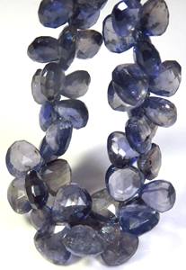 <b>Top</b> Natural Blue Iolite Faceted Gemstone Beads 8-10mm <b>Heart</b> Iolite Beads For Jewelry Making 7"Strand Blue Iolite Gemstone Beads - Product Image 6