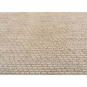 พรมขนสัตว์ทอมือลายเส้นโค้งสีเบจน้ำตาล ขนาดใหญ่ 9x12 ฟุต รูปทรงสี่เหลี่ยมผืนผ้า สำหรับตกแต่งบ้าน ห้องโถง ลายเส้นเทคนิคสตริป เทคนิค-Hwl-295 พรมปูพื้นห้อง - Product Image 3