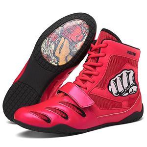 Zapatos de boxeo de malla transpirable profesional superior cuero genuino ligero 2025 nuevo modelo botas de boxeo para adultos Unisex SI-BS-017 - Product Image 1