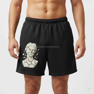 Pantalones Cortos Deportivos para Hombre al por Mayor, 100% Poliéster, Sólidos, Casuales, Ecológicos, Ligeros, Transpirables, de Secado Rápido, con Logotipo Personalizado OEM, para Verano - Product Image 4