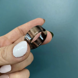 Anillo de Cuerno de Búfalo Pulido, Joyería para Fiestas, Bodas y Aniversarios, Color Natural, Gran Venta - Product Image 1