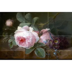 Carrelage de rose en céramique 18x12 pour cuisine ou salle de bain comme dosseret élégant - Product Image 1