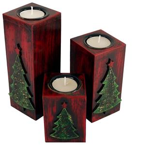 Top Quality Unique Wooden Christmas Tea Lights For Home Hotel Restaurant Lighting <b>Scented</b> <b>Candle</b> Jar For Table Decor - Product Image 2