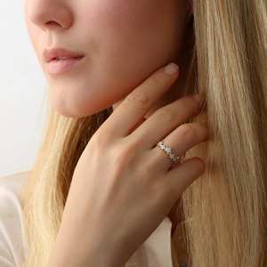 Bague de mariage multi-étoiles Bague de mariage en or naturel 14K Bague de mariage élégante empilable en diamant Bague étoile en or céleste OEM - Product Image 5