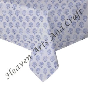 <b>Tablecloth</b> 100% Cotton Handmade Block Print Modern Square <b>Washable</b> Table Cover For Home Use - Product Image 4