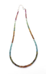 Collar de cuentas facetadas de piedras preciosas de turmalina Multicolor de lujo, joyería de hilo de cuentas hecha a mano para mujeres, suministros de joyería al por mayor - Product Image 2