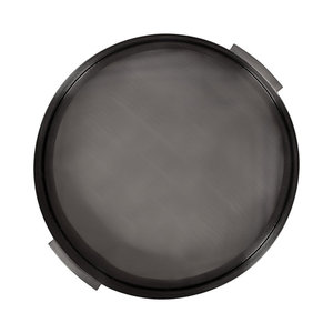 Plateau rond en aluminium poli miroir martelé de luxe avec poignée du fabricant et exportateur indien - Product Image 3