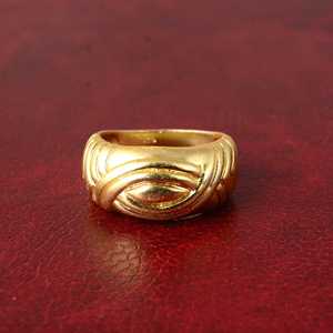 New Style Gold Plated <b>Ring</b> Minimalist Brass Jewelry Men 18k Gold Plated Textured Band Geometric Design <b>Ring</b> For Wholesale/OEM - Product Image 4