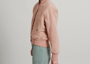 100% High Quality Natural Pink Color Wool Body Leather Sleeve for Button Varsity <b>Jacket</b> for Wholesale Price <b>Long</b> Sleeve - Product Image 4