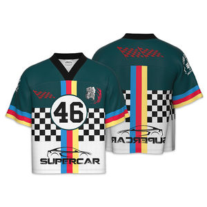 Personalised Fashion American Football Jersey Boxy Fit Short Plus Size Sublimation Spandex/Cotton/Bamboo Fiber <b>Mesh</b> Design - Product Image 4