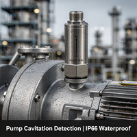 Capteur de vibration triaxial industriel JINWEI TVS-FT-M, sécurité intrinsèque IP66, 316L, RS485, 25,6 kHz, montage magnétique, moteur de pompe