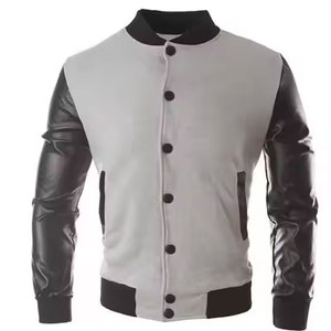 Chaquetas Versity de talla grande para hombre, venta al por mayor, chaquetas Varsiti en blanco, logotipo personalizado, letra lisa, chaqueta universitaria para hombre - Product Image 3