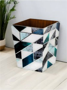 ถังขยะไม้แบบตั้งพร้อมดีไซน์แบบเคลือบพิมพ์ลายแอบสแตรก - Product Image 2