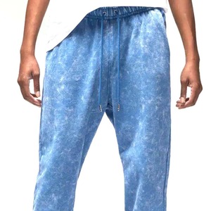 Pantalon de jogging épais délavé à l'acide MJSI TRADING avec taille haute élastique, logo personnalisé, pour homme, style streetwear, hiver - Product Image 5